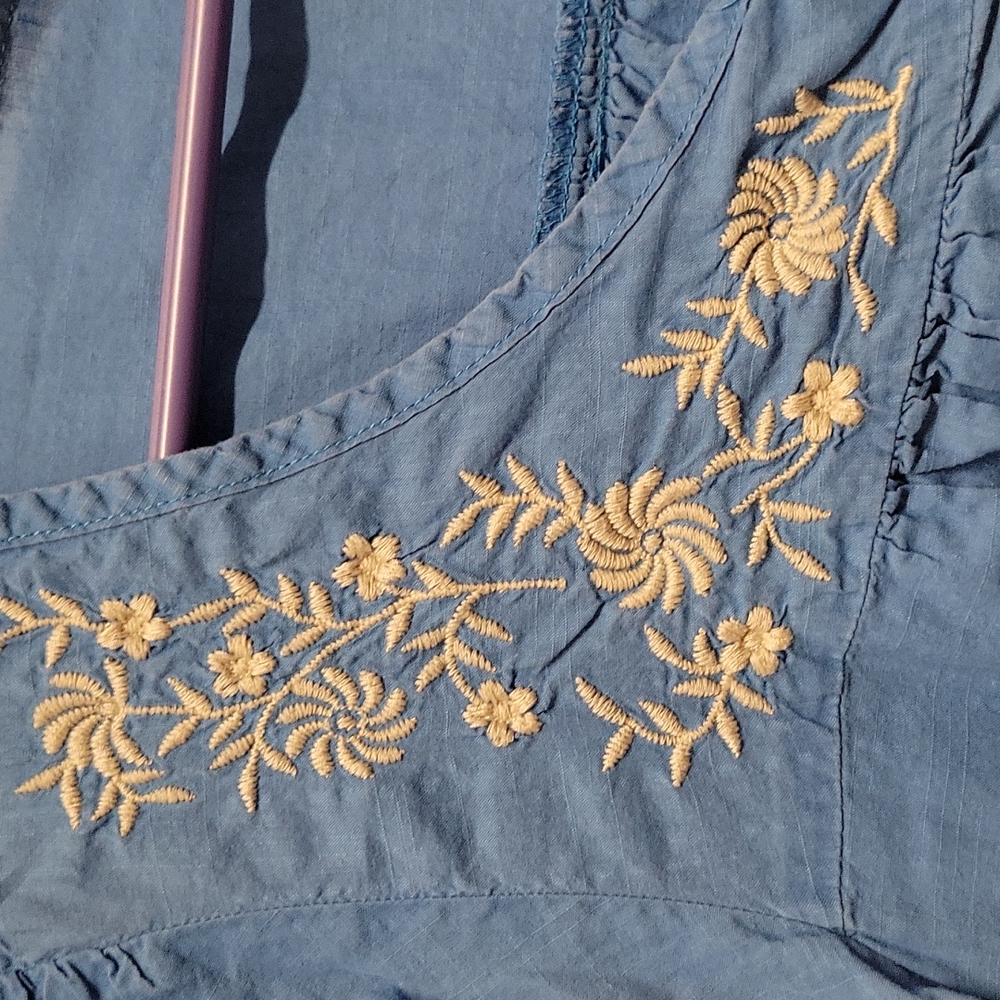 Vintage SONOMA peasant blue blouse